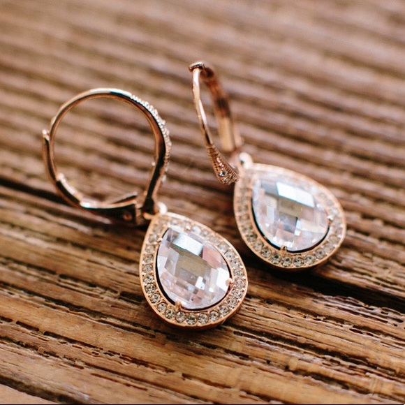 Nadri Jewelry - NADRI ROSE GOLD PEAR DROP EARRINGS